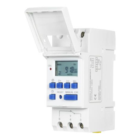 Minuterie Programmable Numérique de 7 Jours, écran LCD, Batterie Rechargeable Intégrée pour Lampadaires, Appareils Ménagers (220V) (1/5)