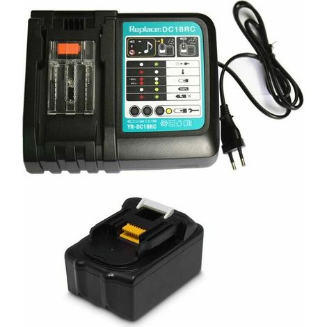 Replacement 14.4V-18V 5.0Ah Akku Chargeur pour Makita Coupe-Herbe DUR181Z Taille-haie Prise européenne DC18RC 3A (avec USB) (1/3)