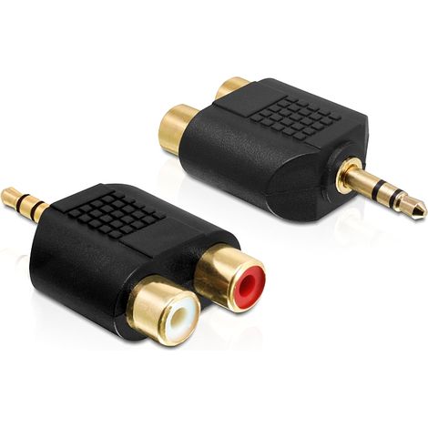 Adapter klinke 3,5mm st 3 pin cinch rot/wei bu delock