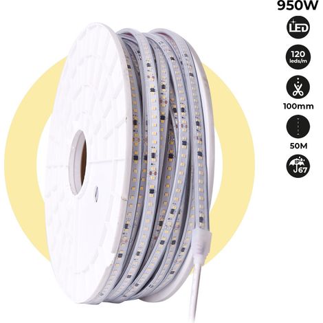 Tira LED 220V - 950W (6000xSMD2835) 12mm -  IP67 - Rollo 50