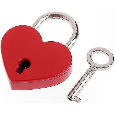 Cadenas vintage en forme de cœur avec clé, décoration pour coffret à bijoux, idéal cadeau pour amoureux, lot de 2, finition rétro, fermeture romantique pour boîte précieuse, style ancien charmant, acc (1/5)