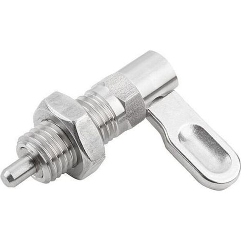 KIPP Sperrriegel mit Anschlag Rechts Ø 8mm M12 Form B Griff unbeschichtet mit Mutter (1/3)