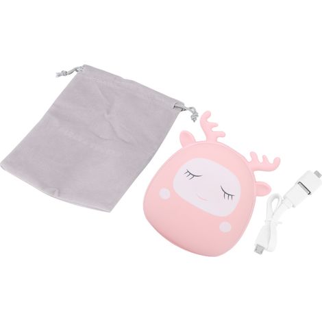 Chauffe-mains rechargeable USB portable, batterie externe légère 2 en 1 rose pour bureau et maison (1/5)