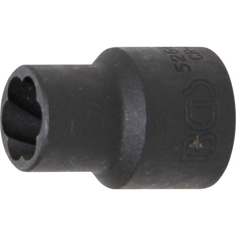 BGS Spiral-Profil-Steckschlüssel-Einsatz / Schraubenausdreher Antrieb Innenvierkant 12,5 mm (1/2") SW 12 mm - 5266-12 (1/4)