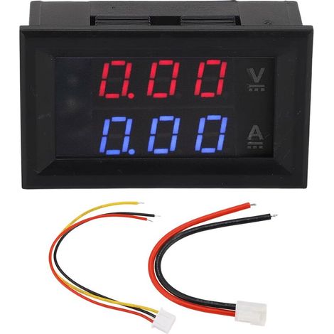 Voltmetro digitale, amperometro, tester di tensione, rilevatore di corrente, monitor di corrente a LED, indicatore CC 0-100V 10A (1/4)