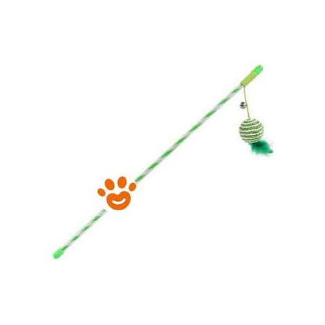 Leopet Cannetta Colorata con Pallina in Sisal e Piuma (45 cm) - Confezione 1 Pezzo - Accessori