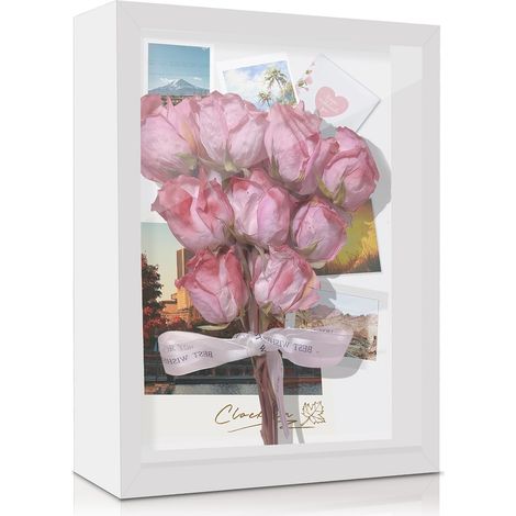 Cadre photo 3D, profond, à remplir, format A4, pour objets 3D, à remplir, en bois profond, boîte d'ombre pour souvenirs (1/5)