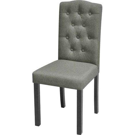 Maison Exclusive - Sillas de comedor 2 unidades tela gris (1/5)
