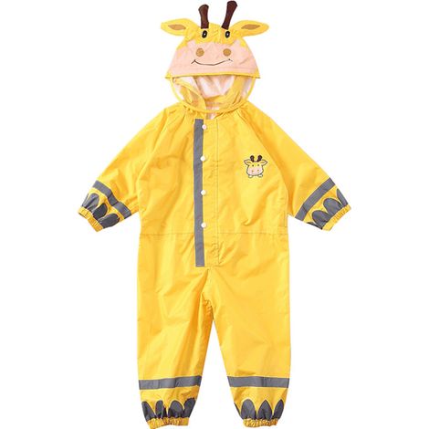 Imperméable enfant respirant et imperméable pour garçons et filles, idéal pour les étudiants. Combinaison de pluie à capuche avec haute visibilité et reflets réfléchissants. (1/5)