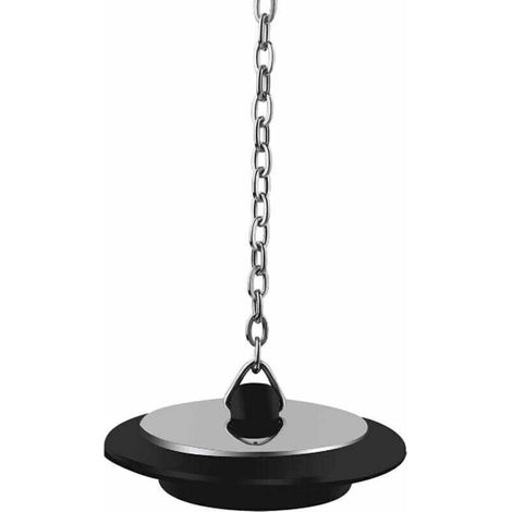 Tapón de drenaje, tapón de bañera universal con cadena de bolas de metal larga y anillo para colgar, tapón de fregadero cromado y de goma, tapa de drenaje, filtro de repuesto (1/4)