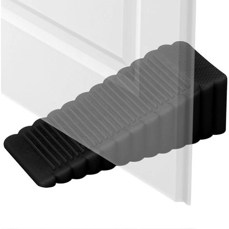 Cale de porte robuste en caoutchouc pour grandes portes, butée de porte antidérapante en PVC noir pour la maison et le bureau (1/5)
