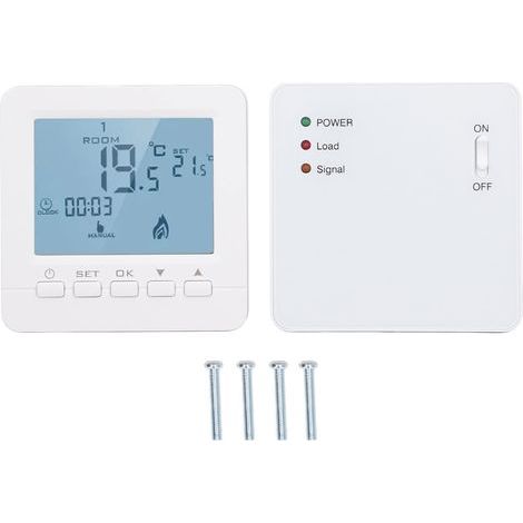 Thermostats Programmables pour la Maison, Thermostat Numérique pour la Maison, Contrôleur de Température de Chauffage électrique Ignifuge Intelligent sans Fil RF AC230V (1/5)