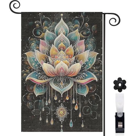 Drapeau de jardin vertical décoration extérieure toile durable double face 30 x 45 cm pour balcon terrasse (1/5)