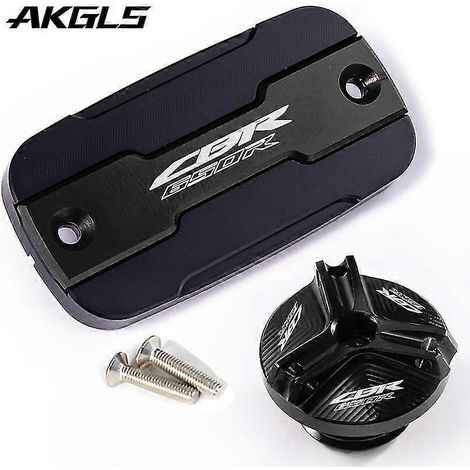 Bouchon de réservoir de liquide de frein avant et protection de l'orifice de remplissage pour moto Honda CB650R CBR650R (kit noir) (1/5)