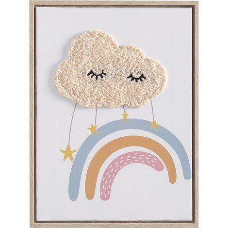 Cadre décoratif 30x40 cm avec texture textile Timoty Kids SKLUM Multicolore Soft (1/5)