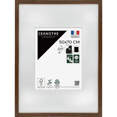 Cadre Photo Brun 50x70 cm et 70x50 cm - Convient au A2 et Affiche Poster – Baguette fine et minimaliste - Cadre Photo Wild en Résine recyclée, Fabriqué en France - Verre acrylique Incassable (1/5)