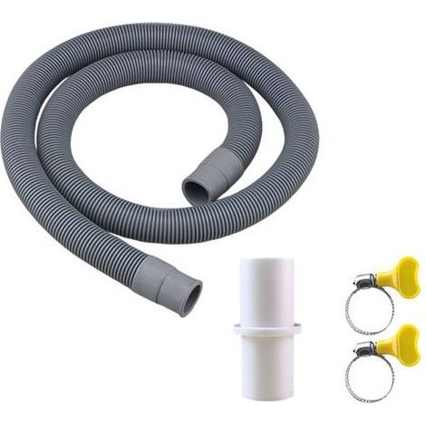 HOXILEELEO - Rallonge de tuyau de vidange 1m pour lave-linge et lave-vaisselle – Flexible 20mm – Kit complet avec 2 colliers inox – Installation facile (1/5)