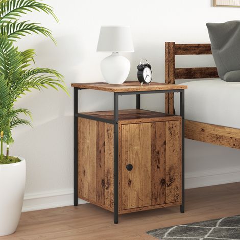 Nachttisch mit Schubladen Altholz Holzwerkstoff