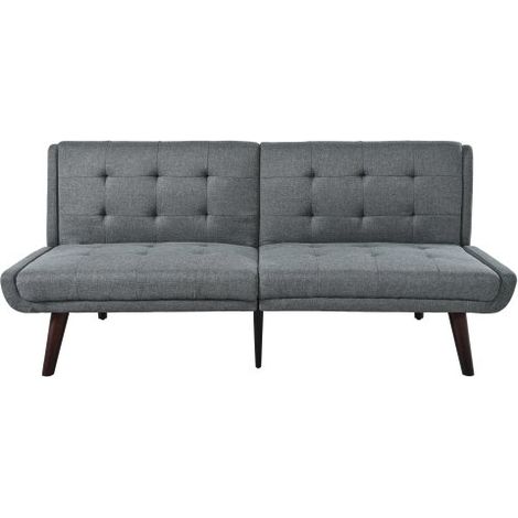 Canapé 146 Cm 3-en-1 Modulable En Tissu Lin Gris, Dossier 5 Positions Et Pieds Métal Modernes (1/5)