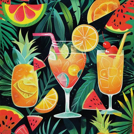 Outdoor Dekostoffe Oxford - Motiv Cocktail DX8816 (1/5)