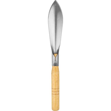 Acier Inoxydable avec Manche en Bois pour Jardinage Creuser Planter Mesurer Transplanter, Argent (1/4)