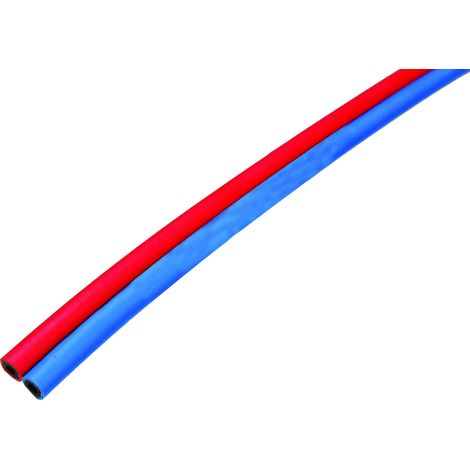 Tuyau de gaz en caoutchouc jumelé diamètre 6,3x12mm pour oxygène / acetylène, longueur 25m, 10 bars - GCE CHARLEDAVE - W000010077
