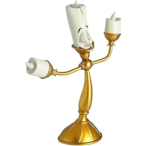 Bougie horloge La Belle et la Bête, bougeoir LED Lumière pour table de mariage, Noël, décoration intérieure (1/4)