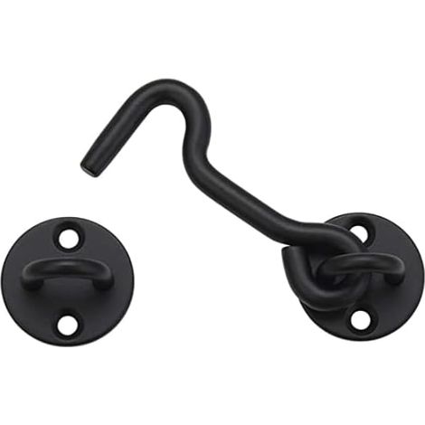 Serratura a gancio da 4" con spioncino per la privacy per una facile chiusura di porte scorrevoli a scomparsa, colore nero.