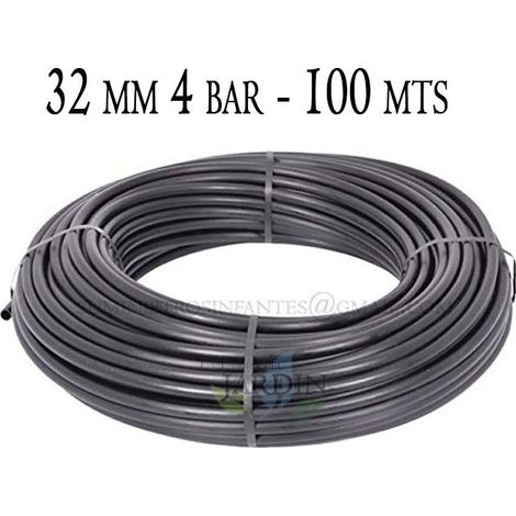 Suinga – Tuyau d'irrigation en polyéthylène 32 mm – Longueur 100 mètres – Pression 4 bars – Résistant à l'abrasion et aux UV