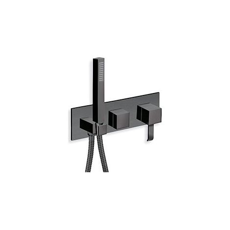 FACADE EXTERNE QUADRI DOUCHE MURALE 2 SORTIES BLACK MAT EX QM608 - CRISTINA ONDYNA QM60213 (1/2)