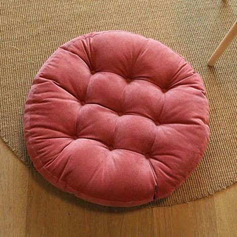 Coussin de siège japonais Tatami en coton épais, 55cm8cm,tapis de sol rond épais, pouf futon, coussin touffeté pour yoga,Rouge (1/5)