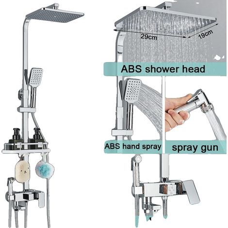 Ensemble de robinet de douche, design élégant, construction en laiton durable, chrome ABS-4 (1/2)