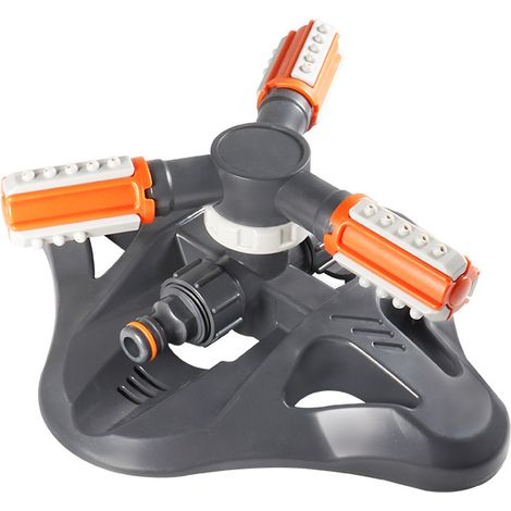 Arroseur de jardin, arroseur automatique rotatif à 360°, système d'arrosage automatique pour jardin, arroseur de pelouse réglable, système d'irrigation à 3 bras (1/4)