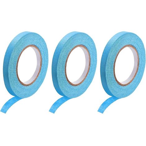 Lot de 3 rouleaux de ruban de masquage de 1 cm x 19 m (0,4 pouce x 21 yards) pour peintre, pour loisirs créatifs, étiquetage, décoration DIY, bleu clair et bleu foncé, 0,28 pouce. (1/5)