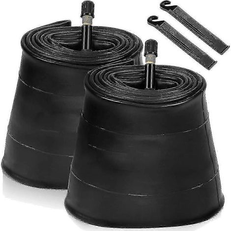 Lot de 2 chambres à air 20x4.0 pour fat bike avec valve AV 32 mm et 2 démonte-pneus inclus pour route/VTT/électrique (1/5)