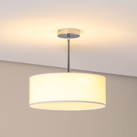 [GEBRAUCHT] B-Ware Oja Deckenleuchte Lampe chrom/weiß Hängelampe Ø40cm Textil Stahl Beleuchtung (1/2)