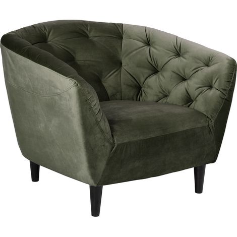 Fauteuil 97x84x78 cm en velours vert foncé - SALMA (1/5)