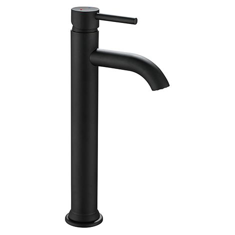 Edouard Rousseau – Mitigeur lavabo ILO SMALL haut – Finition noire – Hauteur 276 mm – Bec fixe – Économie d'eau – Poignée métal – Installation facile