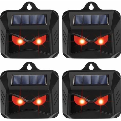 Lumière solaire de contrôle des prédateurs 4-Pack - Dissuasion de renards pour les jardins - Répulsif pour animaux - Dispositifs répulsifs pour cerfs - Répulsif pour chats - Répulsif pour ren (1/4)
