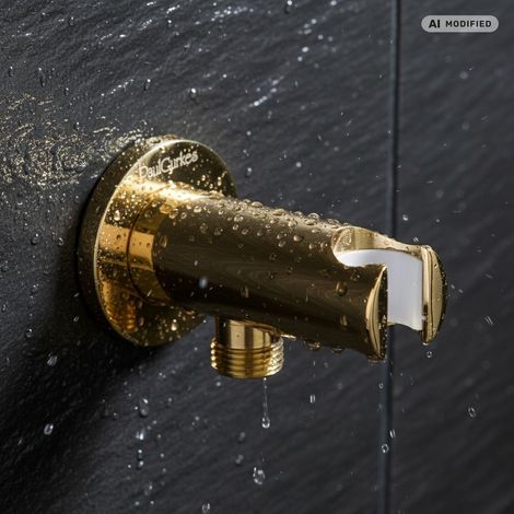 Support mural PaulGurkes pour douche en or (1/4)