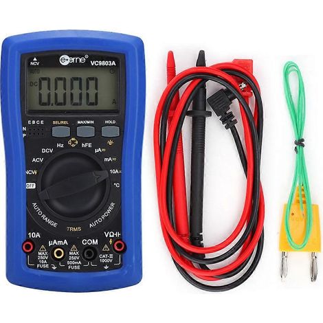 VC9803A Digitales Multimeter mit automatischer Bereichswahl und Effektivwertmessung (RMS) für Wechsel- und Gleichspannung/Strommessung
