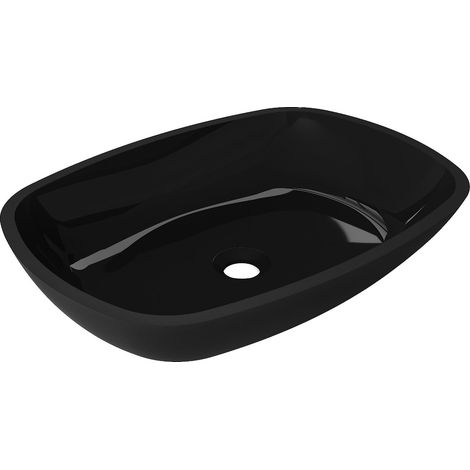 Mexen Araks gläsernes Aufsatzwaschbecken 54 x 39 cm, schwarz - 24155470 (1/5)