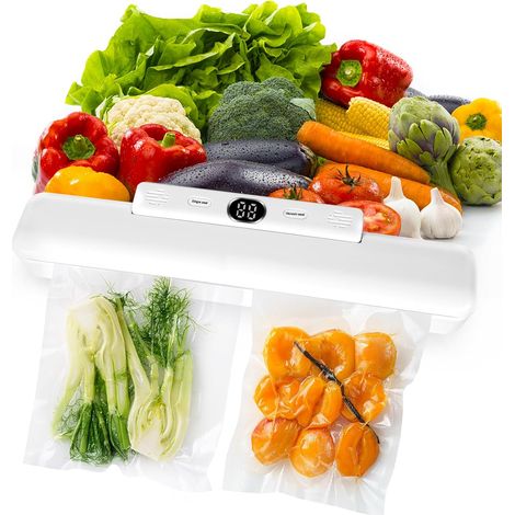 Machine à emballer sous vide, appareil de mise sous vide, scelleuse automatique pour aliments secs ou humides, avec 10 sacs sous vide