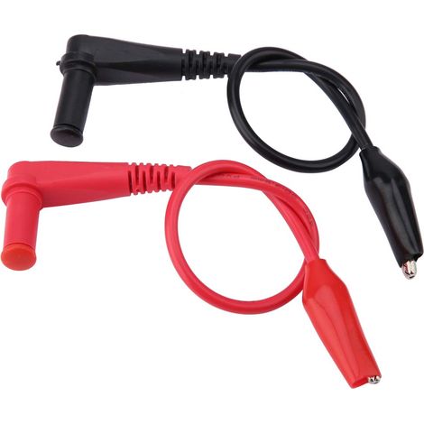 Paire de pinces crocodile 18cm, cordon de test pour multimètre numérique, fil de mesure professionnel, connectique électrique, lot de 2, compatible appareils de diagnostic. (1/5)