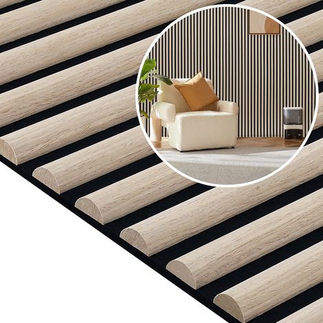 Randaco 1 pannello acustico semicircolare Pannello da parete Pannelli da parete moderni Acustica Parete in legno  Pannelli da parete in MDF 120x60x2,1 cm Colore rovere