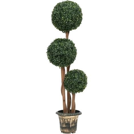 Plante de buis artificiel avec pot Forme de boule Vert 119 cm (1/5)