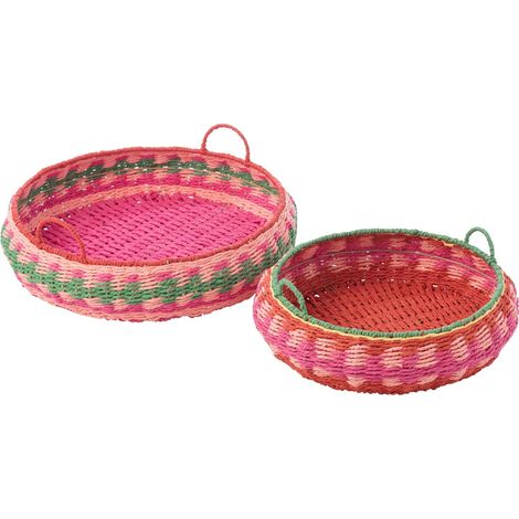 Lot de 2 Plateaux Déco "Dia" 50cm Multicolore (1/4)