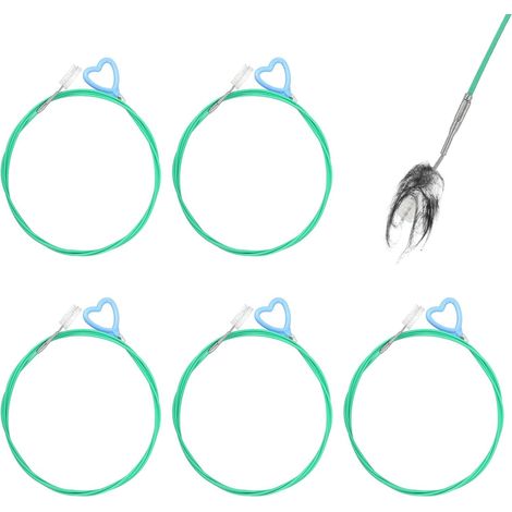 5-Piece 30-Inch Sink Unclogging Tool Set Unbreakable Metal Drain Cleaners and Unclogs for Bathroom Sinks, Bathtubs, Showers, and Clogged Pipes (1/5)