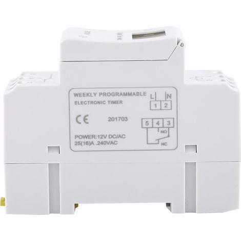 Interrupteur Horloge Programmable Hebdomadaire Relais Électronique 16 Marches 8 Arrêts, Écran LCD, Minuterie AC/DC 12V (1/5)
