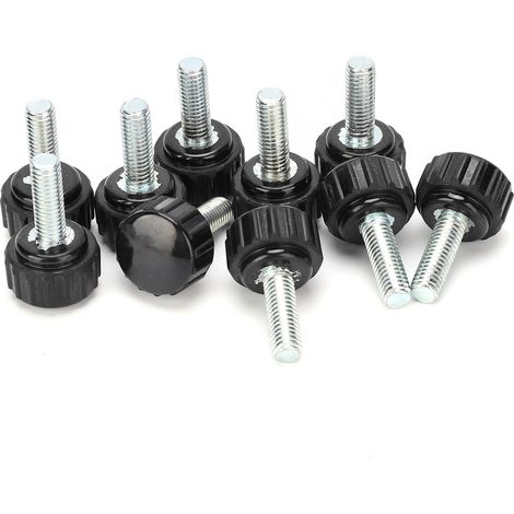 10 Stück Spannknopf, Jig-Schraube, Drehbank-Handgriff, Drehmutter, gerades Gewinde, Sicherungsgriff M5x16x15 (1/5)